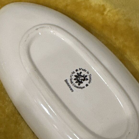 Le Souk Ceramique Ceramic Tunisia Mini Tagine And Oblong Dish Blue With Lemons - Picture 5 of 5